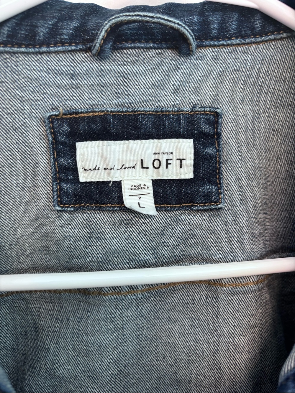LOFT Indigo Blue Denim Jacket with Button Front - Picture 2 of 11